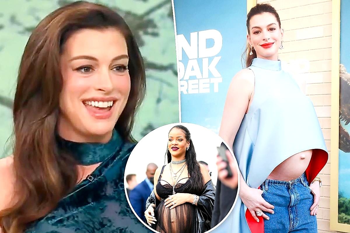 Anne Hathaway's Maternity Look, Inspired by Rihanna, Goes Viral