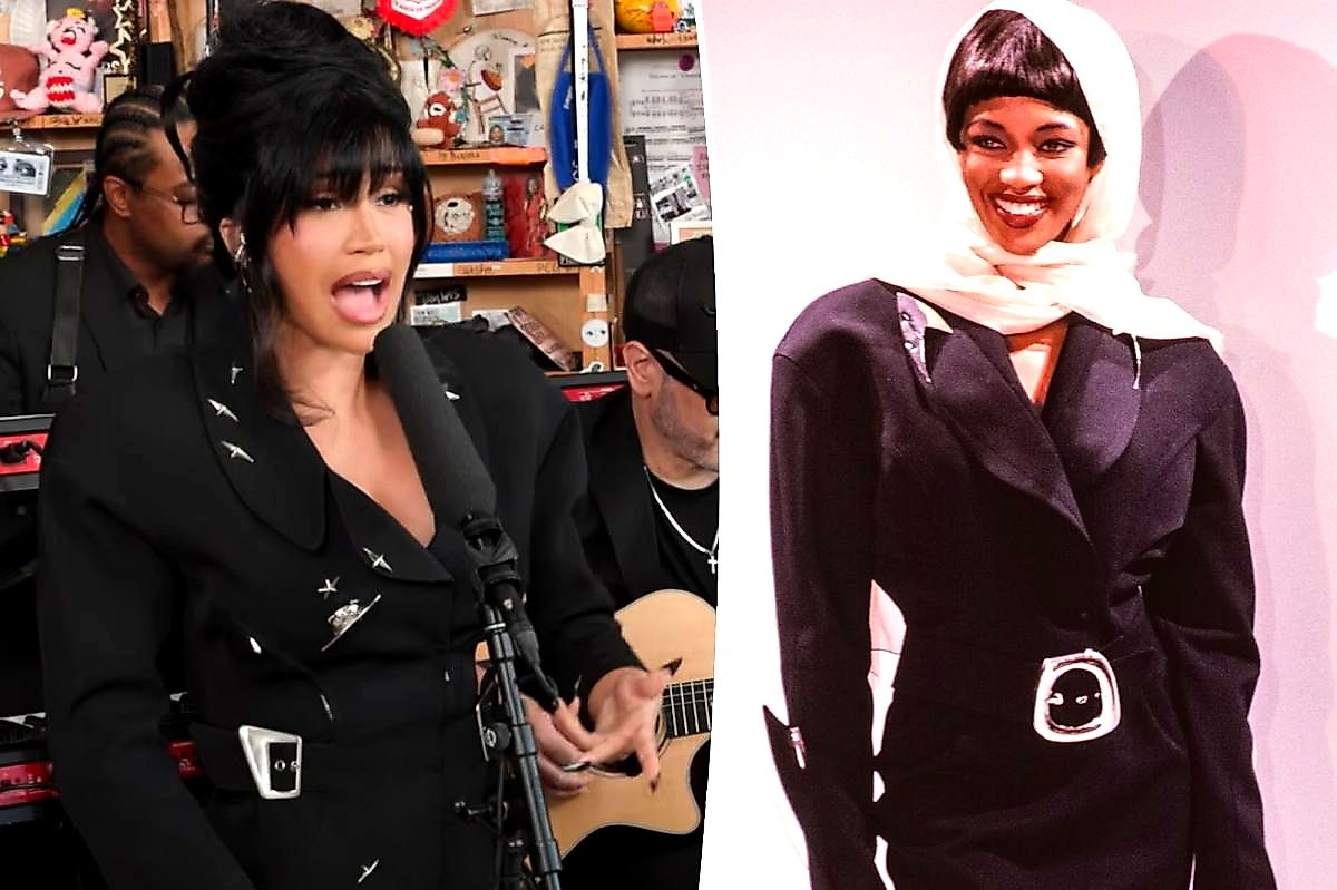 Cardi B's $3,500 Mugler Jacket Turns Tiny Desk Into Runway Stunner
