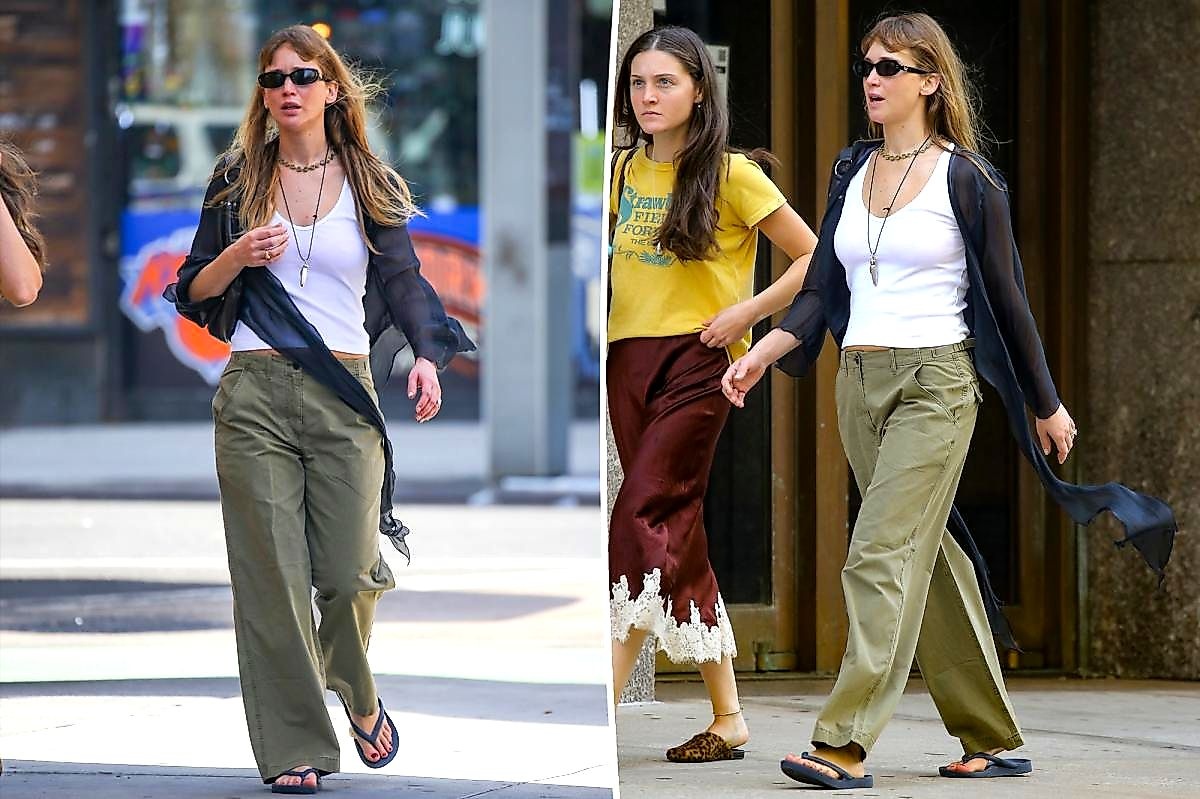 Jennifer Lawrence swaps Colby pants for khakis vanishing before holidays