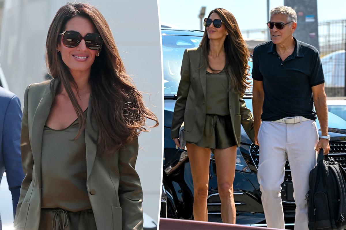 Amal Clooney Dazzles in Olive‑Green Silk at Venice as George Wins Golden Lion