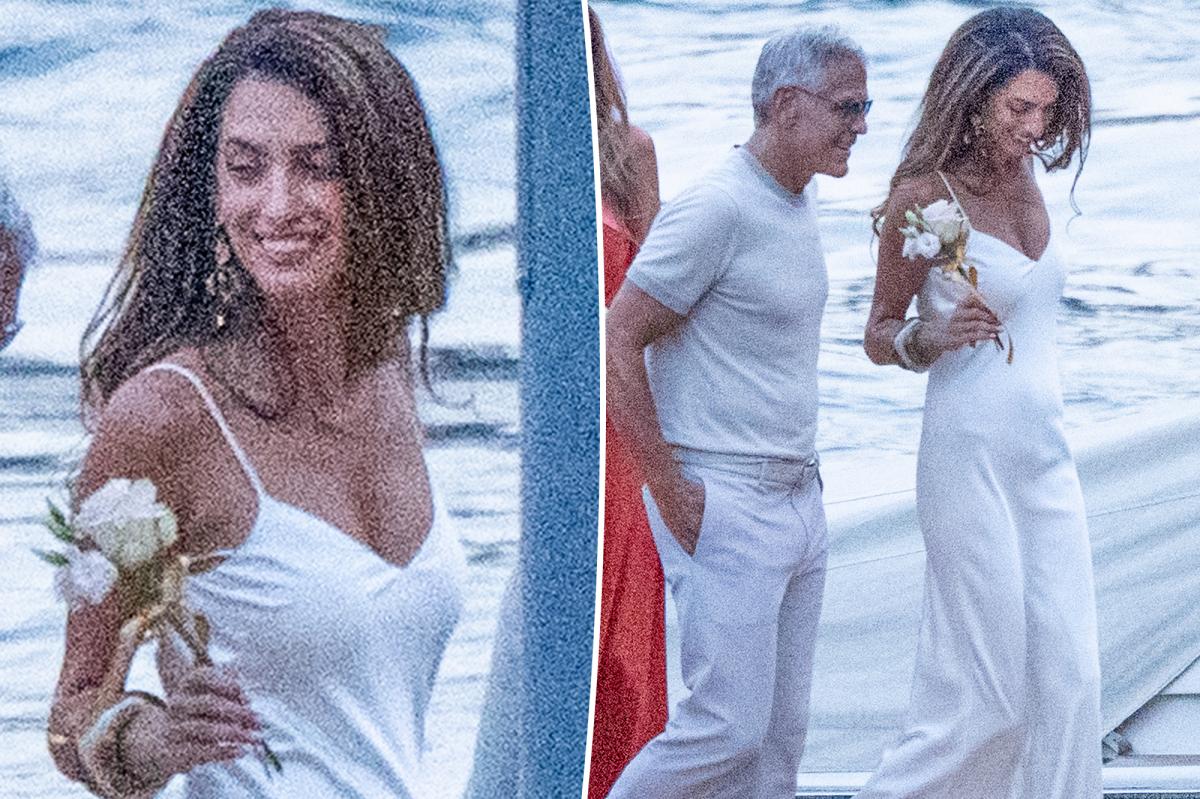 Amal Clooney Dazzles in White Silk Slip, Outshining Husband George