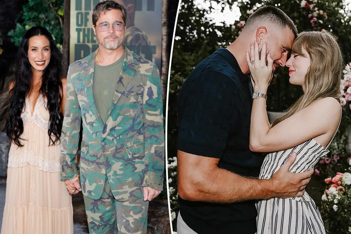 Brad Pitt jokes about losing Ines de Ramon at Swift‑Kelce wedding