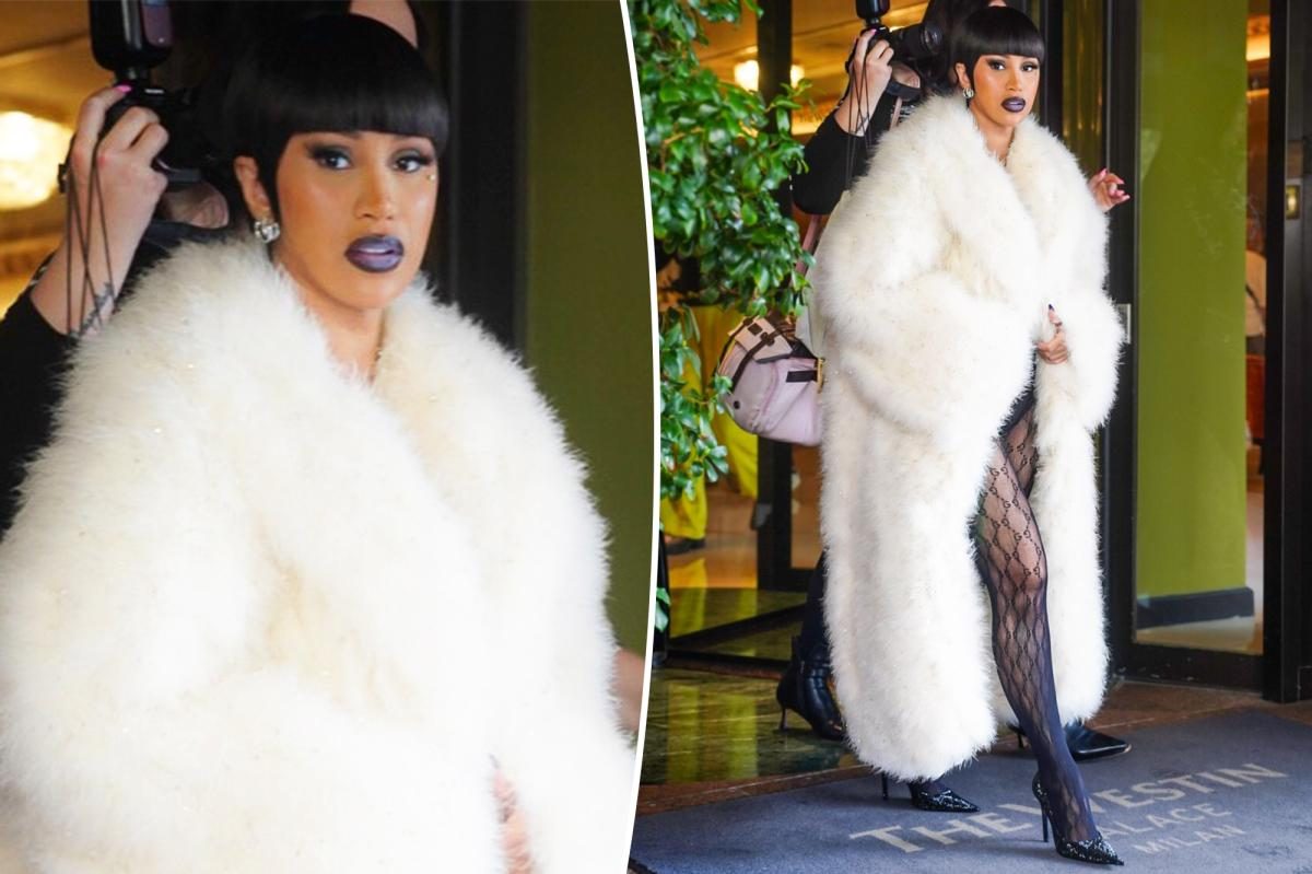 Cardi B Stuns Gucci With Bow-Cut Wig & Furry Coat, Shocking the Crowd