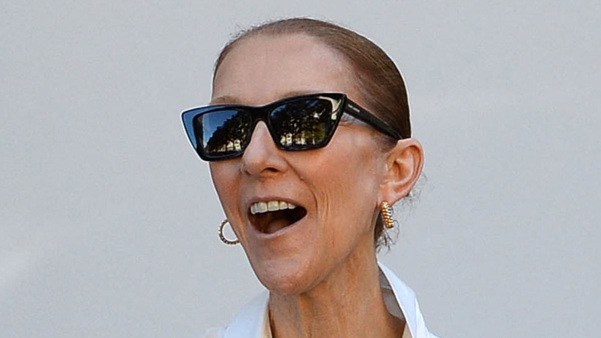 Celine Dion's white feathered Dior skirt steals Paris skyline
