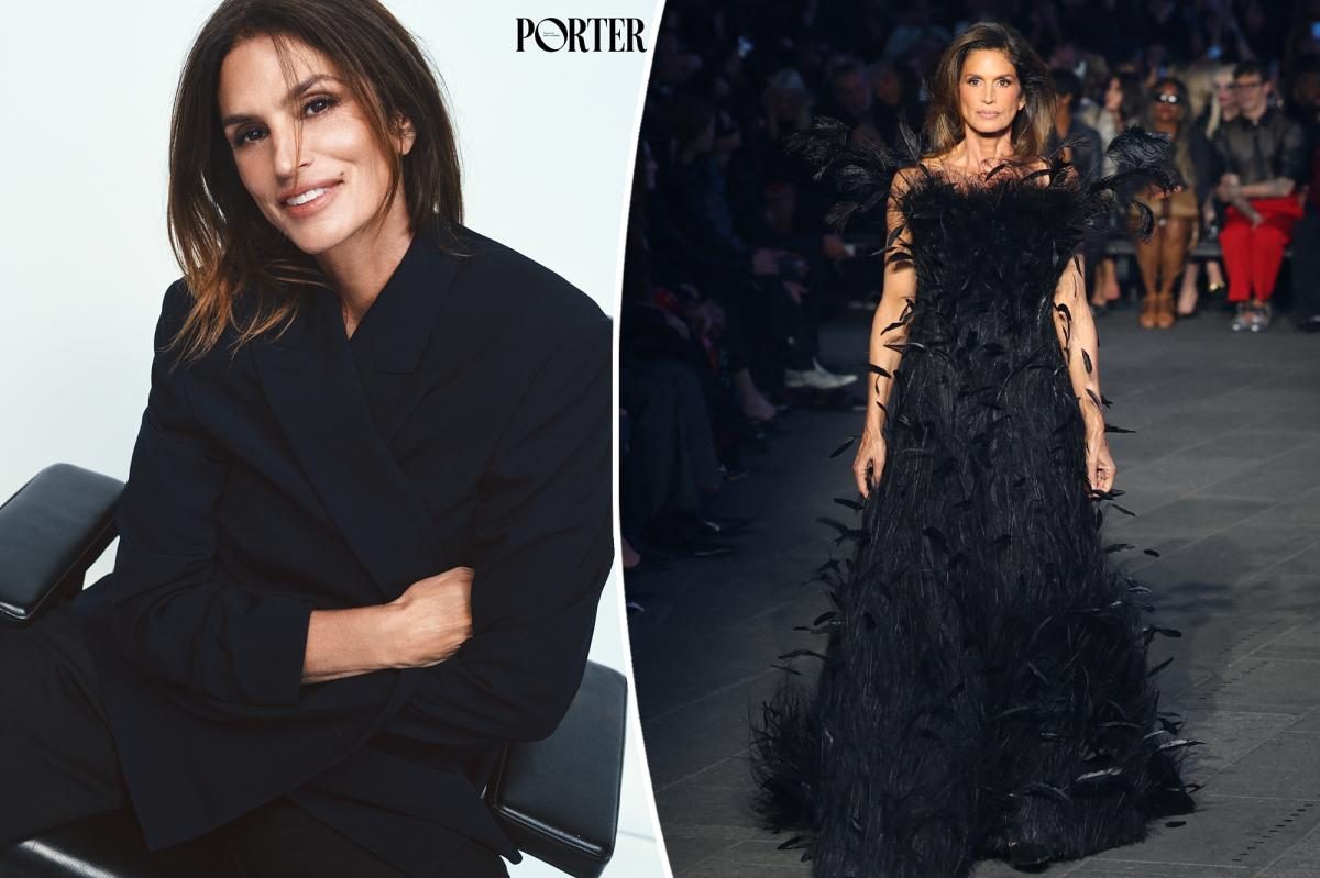Cindy Crawford’s heel flies off mid‑walk, leaving a stunned runway