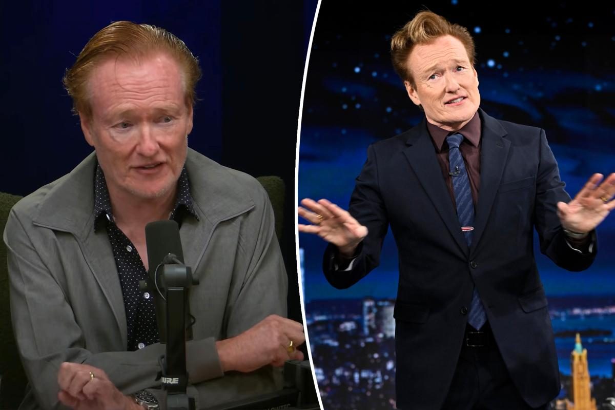 Conan O'Brien blames sunburn for slicked‑down hair—fans gasp