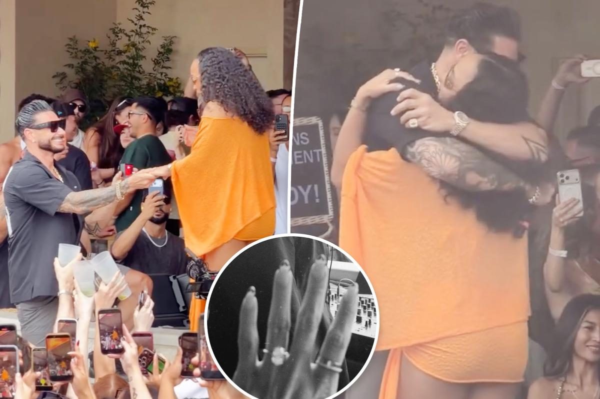 DJ Pauly D DelVecchio Proposes to Nikki Hall on Stage at OMNIA Dayclub