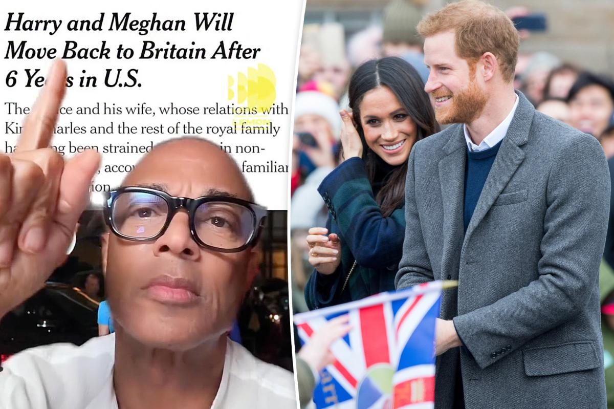 Don Lemon Fires Prince Harry, Meghan to Return to Britain