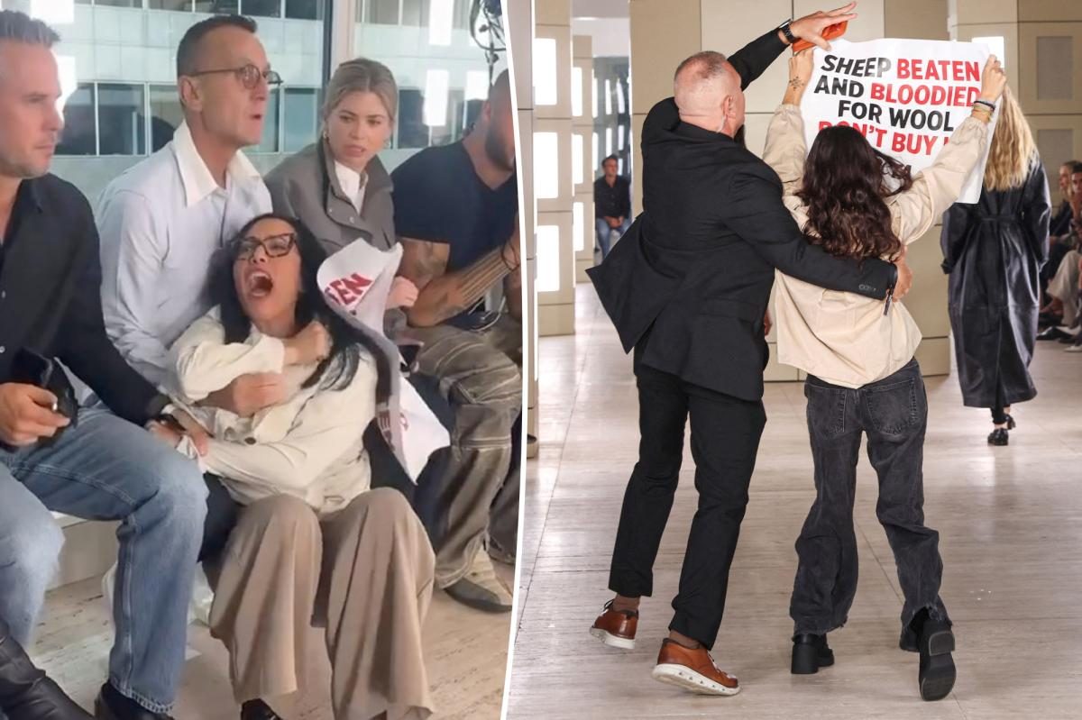 Steven Kolb Throws Punches at PETA Protesters During Cos Fashion Week