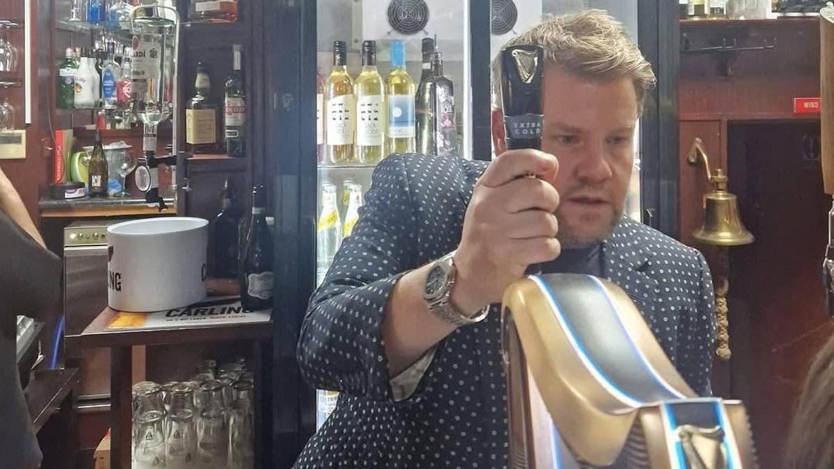 James Corden, Rob Brydon crash secret club to honor Ruth Jones' 60th