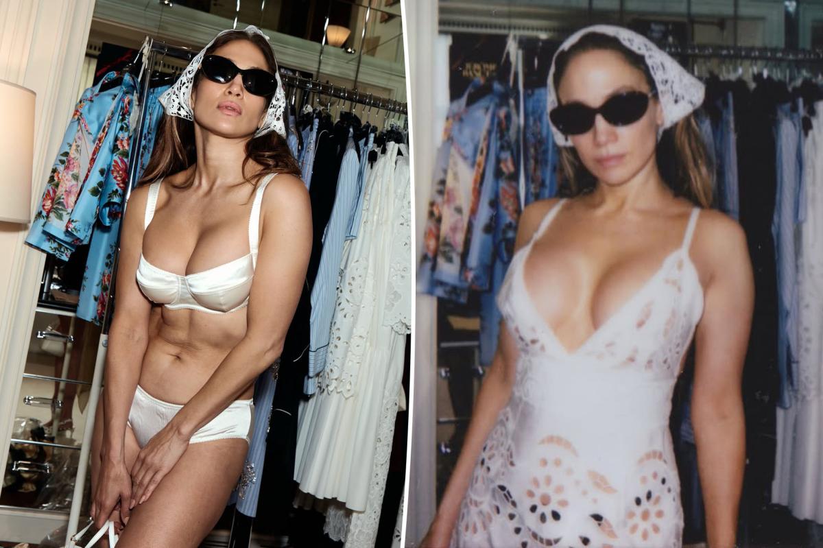 Jennifer Lopez Lights Up Rome in Striking White‑Linen Lingerie