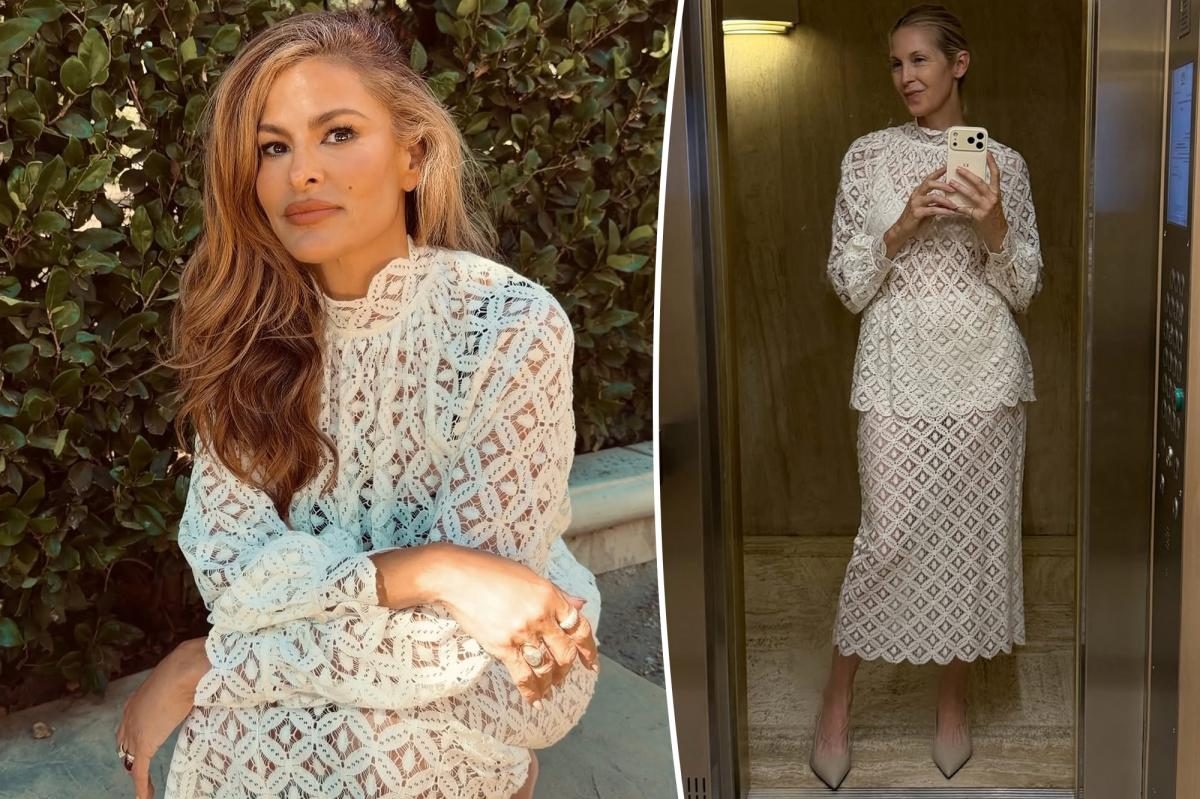 Kelly Rutherford & Eva Mendes flaunt identical Heidi Merrick set—coincidence?