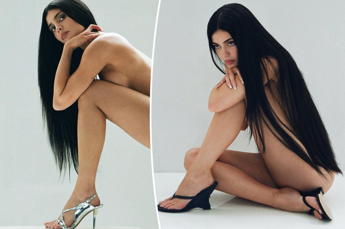 Kylie Jenner Barely Dresses to Reveal Glittering Gia Borghini Heels
