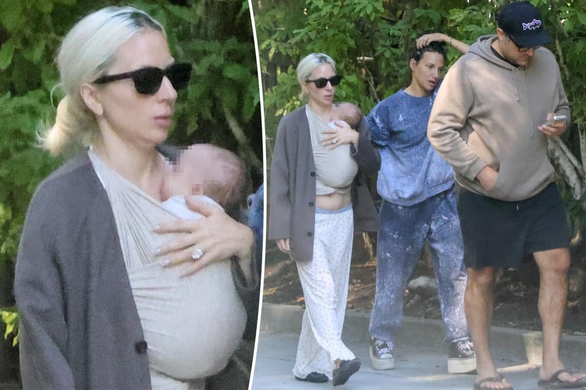 Gaga cradles newborn in California, fans gasp
