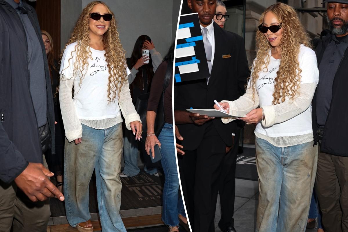Mariah Carey Turns Heads With $850 Acne Jeans on NYC Rooftop