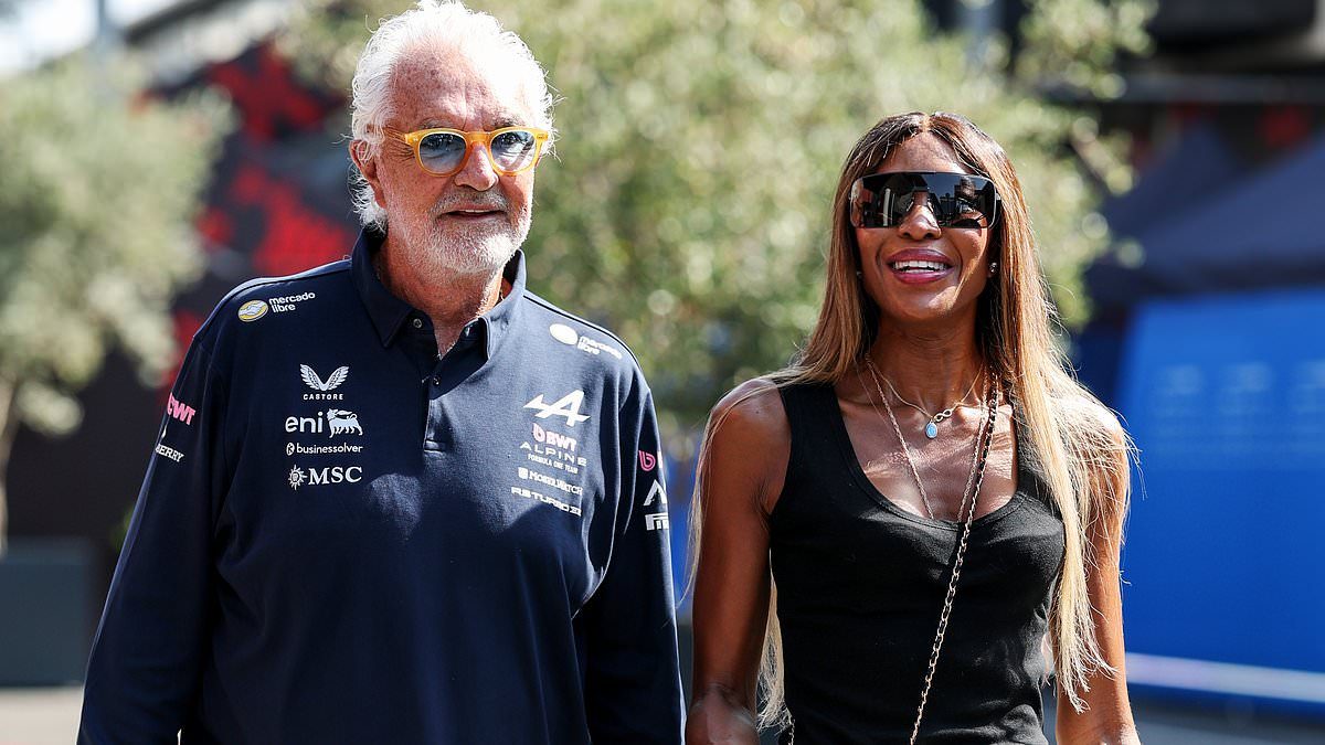 Naomi Campbell Glides Beside Ex‑Fiancé Flavio Briatore Azerbaijan GP