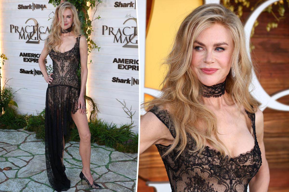 Nicole Kidman Turns Heads in Versace's First Gown at Practical Magic 2