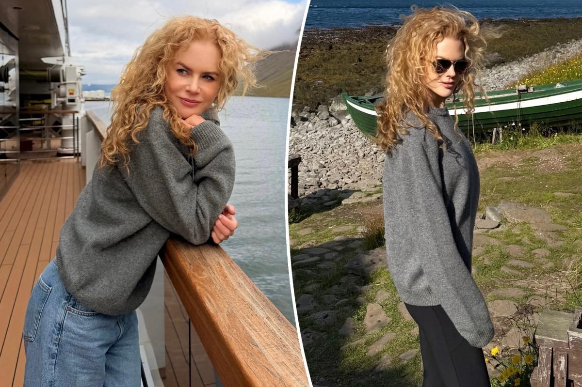 Nicole Kidman Flaunts Untamed Curls on a Secret Icelandic Yacht