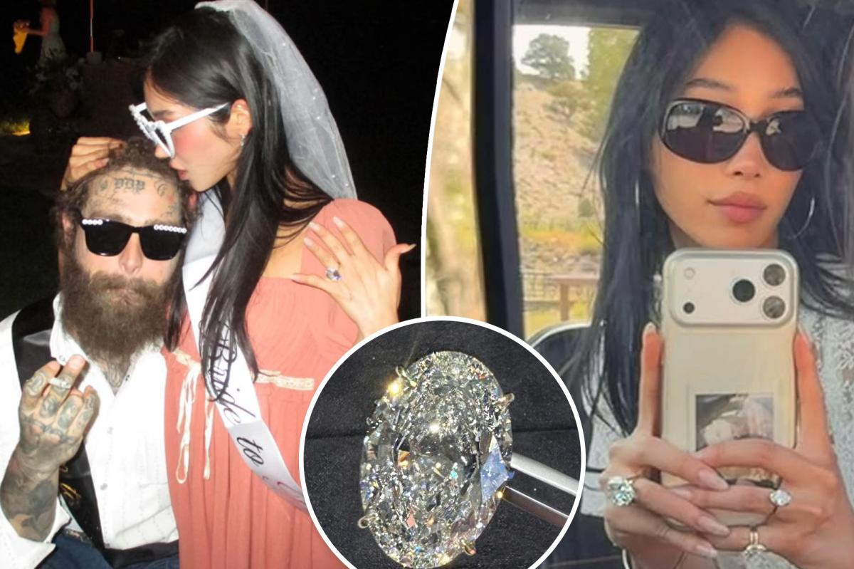 Post Malone's 20‑carat oval diamond ring will blow Christy Lee's mind