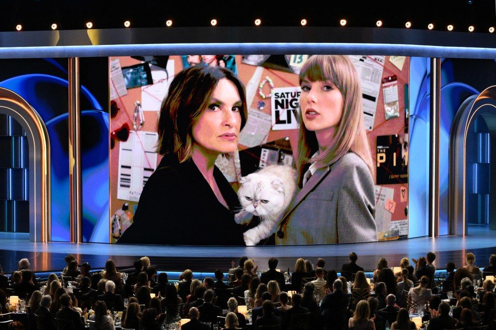 Taylor Swift dazzles celebs in 2026 Emmy sketch with Mariska Hargitay