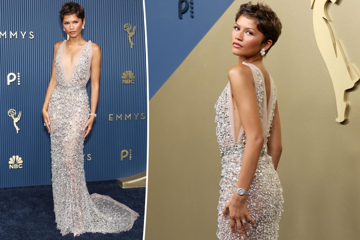 Zendaya turns heads with bold pixie cut and beaded gown at 2026 Emmys